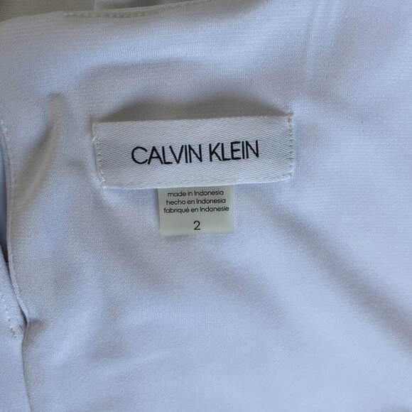 Calvin Klein Women's Pleat Neck Sleeveless Top White, Size 2 - Picture 7 of 8